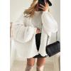imageATHMILE Womens Fall Oversized Cardigan Sweaters Long Lantern Sleeve Knit Open Front Lightweight Winter Fashion Clothes 2026White