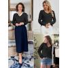 imageATHMILE Womens Fall Tops 2026 Fashion Trendy Pullover Sweater V Neck Long Sleeve Shirt Knit Blouse Clothes OutfitsBlack