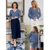 imageATHMILE Womens Fall Tops 2026 Fashion Trendy Pullover Sweater V Neck Long Sleeve Shirt Knit Blouse Clothes OutfitsBlue