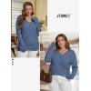 imageATHMILE Womens Fall Tops 2026 Fashion Trendy Pullover Sweater V Neck Long Sleeve Shirt Knit Blouse Clothes OutfitsBlue