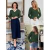 imageATHMILE Womens Fall Tops 2026 Fashion Trendy Pullover Sweater V Neck Long Sleeve Shirt Knit Blouse Clothes OutfitsGreen