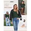 imageATHMILE Womens Fall Tops 2026 Fashion Trendy Pullover Sweater V Neck Long Sleeve Shirt Knit Blouse Clothes OutfitsGreen
