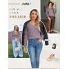 imageATHMILE Womens Fall Tops 2026 Fashion Trendy Pullover Sweater V Neck Long Sleeve Shirt Knit Blouse Clothes OutfitsGrey Purple