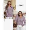 imageATHMILE Womens Fall Tops 2026 Fashion Trendy Pullover Sweater V Neck Long Sleeve Shirt Knit Blouse Clothes OutfitsGrey Purple
