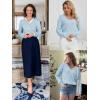 imageATHMILE Womens Fall Tops 2026 Fashion Trendy Pullover Sweater V Neck Long Sleeve Shirt Knit Blouse Clothes OutfitsLight Blue