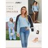 imageATHMILE Womens Fall Tops 2026 Fashion Trendy Pullover Sweater V Neck Long Sleeve Shirt Knit Blouse Clothes OutfitsLight Blue