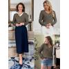 imageATHMILE Womens Fall Tops 2026 Fashion Trendy Pullover Sweater V Neck Long Sleeve Shirt Knit Blouse Clothes OutfitsLight Brown