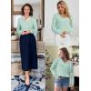 imageATHMILE Womens Fall Tops 2026 Fashion Trendy Pullover Sweater V Neck Long Sleeve Shirt Knit Blouse Clothes OutfitsMint Green