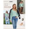 imageATHMILE Womens Fall Tops 2026 Fashion Trendy Pullover Sweater V Neck Long Sleeve Shirt Knit Blouse Clothes OutfitsMint Green