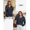 imageATHMILE Womens Fall Tops 2026 Fashion Trendy Pullover Sweater V Neck Long Sleeve Shirt Knit Blouse Clothes OutfitsNavy