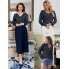 imageATHMILE Womens Fall Tops 2026 Fashion Trendy Pullover Sweater V Neck Long Sleeve Shirt Knit Blouse Clothes OutfitsNavy