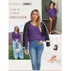 imageATHMILE Womens Fall Tops 2026 Fashion Trendy Pullover Sweater V Neck Long Sleeve Shirt Knit Blouse Clothes OutfitsPurple