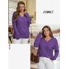 imageATHMILE Womens Fall Tops 2026 Fashion Trendy Pullover Sweater V Neck Long Sleeve Shirt Knit Blouse Clothes OutfitsPurple