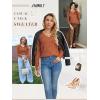 imageATHMILE Womens Fall Tops 2026 Fashion Trendy Pullover Sweater V Neck Long Sleeve Shirt Knit Blouse Clothes OutfitsRust
