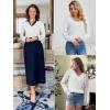 imageATHMILE Womens Fall Tops 2026 Fashion Trendy Pullover Sweater V Neck Long Sleeve Shirt Knit Blouse Clothes OutfitsWhite