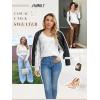 imageATHMILE Womens Fall Tops 2026 Fashion Trendy Pullover Sweater V Neck Long Sleeve Shirt Knit Blouse Clothes OutfitsWhite