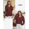 imageATHMILE Womens Fall Tops 2026 Fashion Trendy Pullover Sweater V Neck Long Sleeve Shirt Knit Blouse Clothes OutfitsWine Red