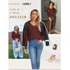 imageATHMILE Womens Fall Tops 2026 Fashion Trendy Pullover Sweater V Neck Long Sleeve Shirt Knit Blouse Clothes OutfitsWine Red