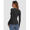 imageATHMILE Womens Long Sleeve CrewneckV Neck Ribbed Tops Fall Fitted Stretch Casual Basic T Shirts 2026Ablack