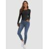 imageATHMILE Womens Long Sleeve CrewneckV Neck Ribbed Tops Fall Fitted Stretch Casual Basic T Shirts 2026Ablack