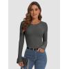 imageATHMILE Womens Long Sleeve CrewneckV Neck Ribbed Tops Fall Fitted Stretch Casual Basic T Shirts 2026Acharcoal Grey