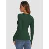 imageATHMILE Womens Long Sleeve CrewneckV Neck Ribbed Tops Fall Fitted Stretch Casual Basic T Shirts 2026Adark Green