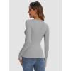 imageATHMILE Womens Long Sleeve CrewneckV Neck Ribbed Tops Fall Fitted Stretch Casual Basic T Shirts 2026Agrey