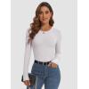 imageATHMILE Womens Long Sleeve CrewneckV Neck Ribbed Tops Fall Fitted Stretch Casual Basic T Shirts 2026Alight Purple