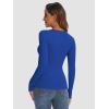 imageATHMILE Womens Long Sleeve CrewneckV Neck Ribbed Tops Fall Fitted Stretch Casual Basic T Shirts 2026Aroyal Blue