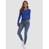 imageATHMILE Womens Long Sleeve CrewneckV Neck Ribbed Tops Fall Fitted Stretch Casual Basic T Shirts 2026Aroyal Blue