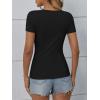 imageATHMILE Womens Long Sleeve CrewneckV Neck Ribbed Tops Fall Fitted Stretch Casual Basic T Shirts 2026Bblack