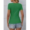 imageATHMILE Womens Long Sleeve CrewneckV Neck Ribbed Tops Fall Fitted Stretch Casual Basic T Shirts 2026Bgreen