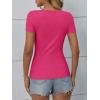 imageATHMILE Womens Long Sleeve CrewneckV Neck Ribbed Tops Fall Fitted Stretch Casual Basic T Shirts 2026Bhot Pink