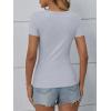 imageATHMILE Womens Long Sleeve CrewneckV Neck Ribbed Tops Fall Fitted Stretch Casual Basic T Shirts 2026Blight Blue