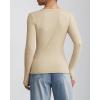 imageATHMILE Womens Long Sleeve CrewneckV Neck Ribbed Tops Fall Fitted Stretch Casual Basic T Shirts 2026Vapricot