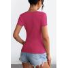 imageATHMILE Womens Long Sleeve CrewneckV Neck Ribbed Tops Fall Fitted Stretch Casual Basic T Shirts 2026Vneckhot Pink