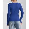 imageATHMILE Womens Long Sleeve CrewneckV Neck Ribbed Tops Fall Fitted Stretch Casual Basic T Shirts 2026Vroyal Blue