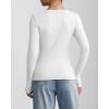 imageATHMILE Womens Long Sleeve CrewneckV Neck Ribbed Tops Fall Fitted Stretch Casual Basic T Shirts 2026Vwhite