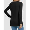 imageATHMILE Womens Long Sleeve V Neck Shirts Basic Tee Casual Top Fall Trendy Tunic Outfits Fitted T ShirtsBlack