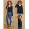 imageATHMILE Womens Long Sleeve V Neck Shirts Basic Tee Casual Top Fall Trendy Tunic Outfits Fitted T ShirtsBlack