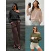imageATHMILE Womens Off the Shoulder Fleece Sweatshirts Sexy Oversized Pullover Tops Casual Long Sleeve Spring Fall Outfits 2026Army Green