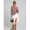 imageATHMILE Womens Off the Shoulder Sweatshirts Fleece Lined Long Sleeve Pullover Tops Oversized Sweater Basic Slouchy ClothesDark Pink