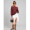 imageATHMILE Womens Off the Shoulder Sweatshirts Fleece Lined Long Sleeve Pullover Tops Oversized Sweater Basic Slouchy ClothesWine Red