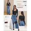 imageATHMILE Womens Scoop Neck Long Sleeve Tops Fashion Ribbed Knit Shirts Slim Fitted Casual Basic Tee T Shirt for Women 2026Ablack