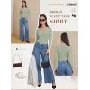 imageATHMILE Womens Scoop Neck Long Sleeve Tops Fashion Ribbed Knit Shirts Slim Fitted Casual Basic Tee T Shirt for Women 2026Agrass Green