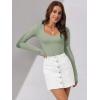 imageATHMILE Womens Scoop Neck Long Sleeve Tops Fashion Ribbed Knit Shirts Slim Fitted Casual Basic Tee T Shirt for Women 2026Agrass Green