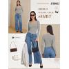 imageATHMILE Womens Scoop Neck Long Sleeve Tops Fashion Ribbed Knit Shirts Slim Fitted Casual Basic Tee T Shirt for Women 2026Aheather Grey