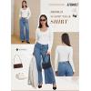 imageATHMILE Womens Scoop Neck Long Sleeve Tops Fashion Ribbed Knit Shirts Slim Fitted Casual Basic Tee T Shirt for Women 2026Awhite