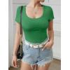 imageATHMILE Womens Scoop Neck Long Sleeve Tops Fashion Ribbed Knit Shirts Slim Fitted Casual Basic Tee T Shirt for Women 2026Cgreen