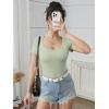 imageATHMILE Womens Scoop Neck Long Sleeve Tops Fashion Ribbed Knit Shirts Slim Fitted Casual Basic Tee T Shirt for Women 2026Csage Green